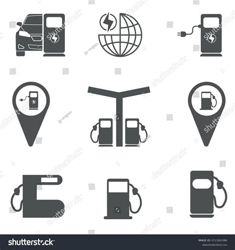 Gas Station Fuel Icon Electric Refueling Stock Vector Royalty Free
