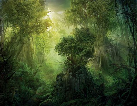 Landscape Nature Tree Forest Woods Jungle Fantasy Artwork