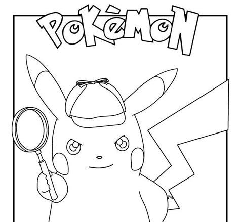 Printable Coloring Detective Pikachu Coloring Pages Free Printable