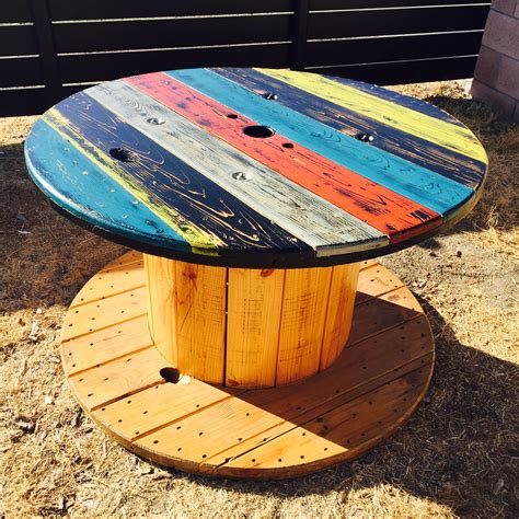 Refurbished Electric Wire Spool Table Spool Tables Wooden Spool