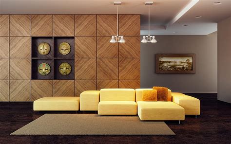 Hd Wallpaper Warm And Modern Living Room Living Room Set Sofa