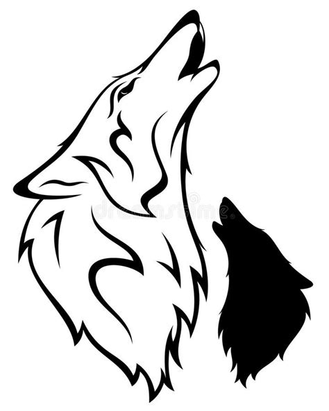 Wolf Vector Howling Wolf Illustration Outline And Silhouette