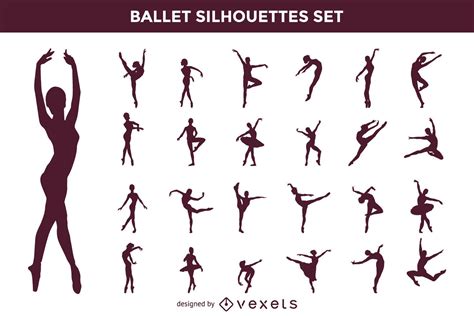 Vector Ballet Silhouette Set Vector Download