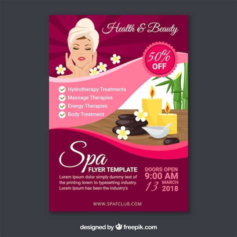 Free Vector Spa Flyer Template In Flat Design 46305 Hot Sex Picture