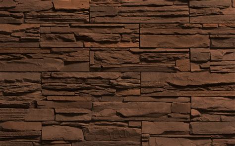 Download Wallpapers Brown Stone Texture Stone Tile Decorative Art