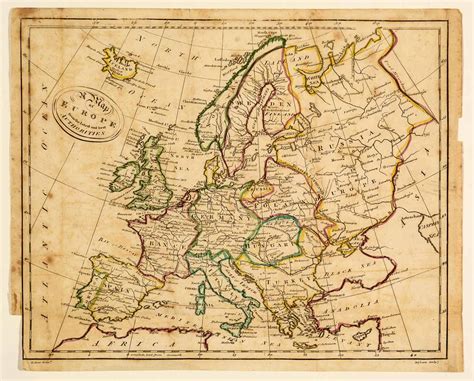Lot Map Of Europe From The Latest And Best Authorities Early 1800s