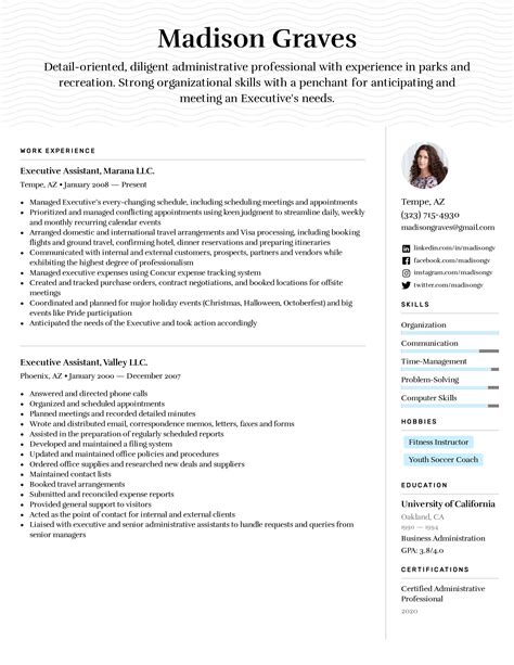 Accordingly, you need to create an engaging and memorable resume that separates your abilities from other applicants. Executive Assistant Resume Example & Writing Tips for 2020