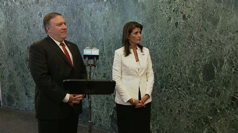 secretary pompeo and ambassador nikki haley deliver statements to the press by fox news