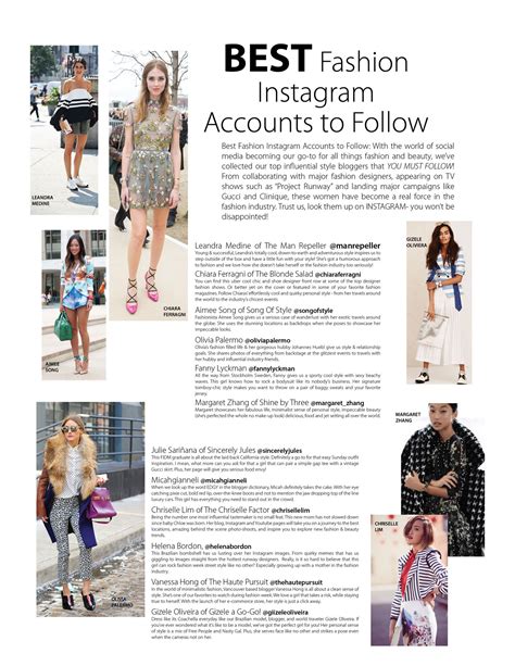 Best Fashion Instagram Accounts To Follow Composure Magazine