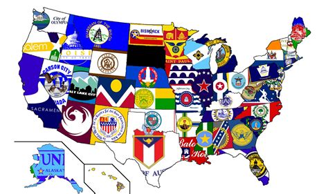 Flag Map Of US State Capitals OC X MapPorn
