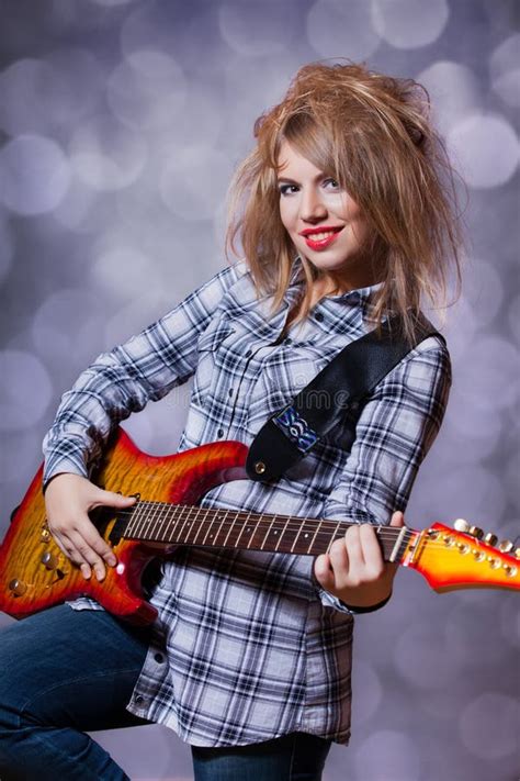 Girl With Guitar Stock Image Image Of Teen View T 31875723