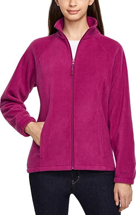 Womens Full Zip Polar Fleece Jacket Long Sleeve Warm Casual Wf Shopping