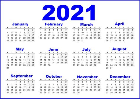 Any year calendar (1 month per tab) excel. Free Printable Calendar 2021 With Holidays PDF, Word ...