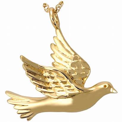 Dove Gold Jewelry Cremation Pendant Necklace Pet
