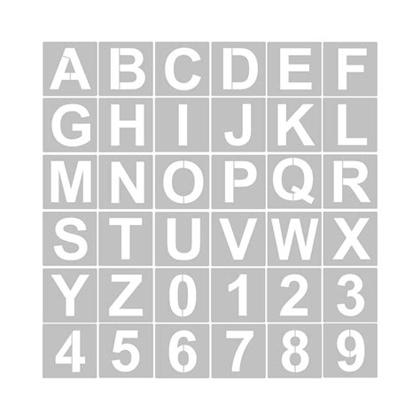 36pcs 4 Inch Letter And Number Stencils Reusable Washable Alphabet