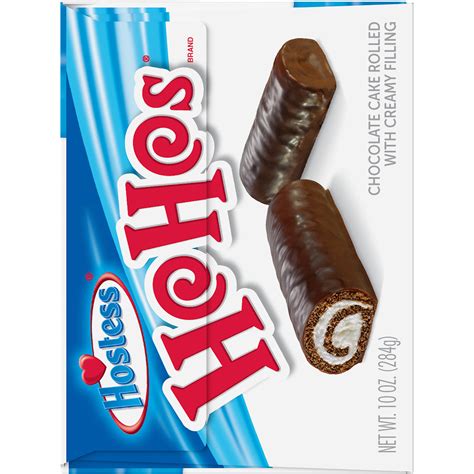 Hostess Hohos Rolled Chocolate Cake With Creamy Filling Individually Wrapped 10 Count 10 Oz