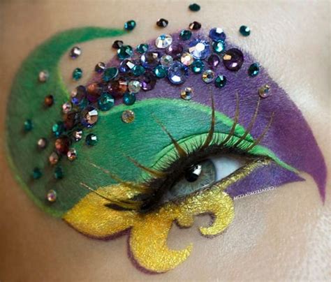 Over The Top Mardi Gras Eye Makeup Face Painting Easy Mardi Gras