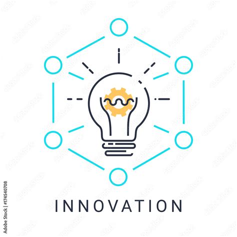 Innovation Icon With Light Bulb And Gear On White Background With
