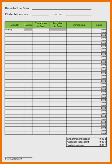 Unter excel habe ich die daten dann einfach in. Kassenbuch Kleinunternehmer Vorlage Einzigartig 9 ...