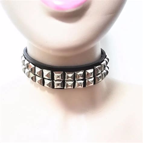Fashion Harajuku Hot Punk Choker Goth Rivet Handmade Necklaces Leather Collar In Torques From