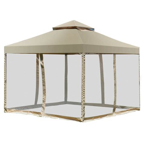 Costway Outdoor 2 Tier 10x10 Gazebo Canopy Shelter Awning Tent Patio