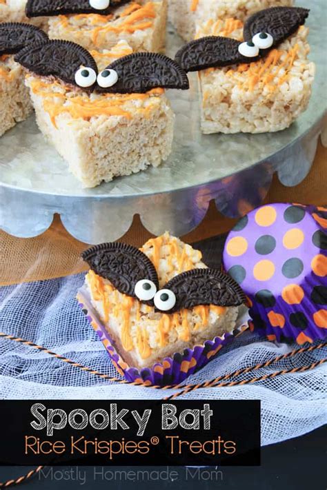 Spooky Bat Halloween Rice Krispie Treats Mostly Homemade Mom