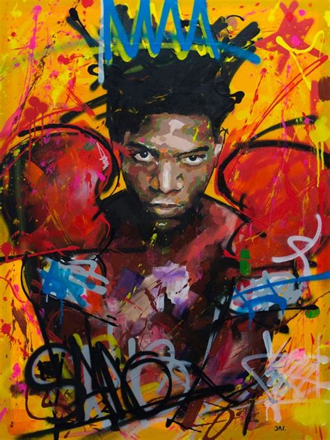 Jean Michel Basquiat Original Painting 40 Worldwide Etsy