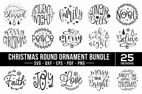 Christmas Round Ornament Svg Bundle Graphic By Craftlabsvg · Creative