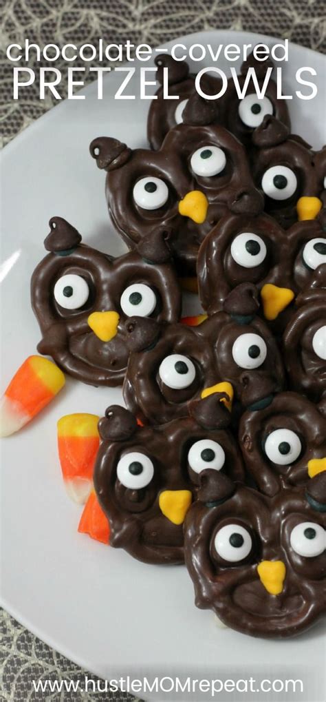Welcome Fall With This Chocolate Pretzel Owl Dessert Owl Desserts Owl Snacks Fall Treats