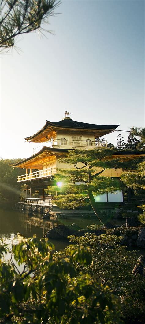 Kinkakuji Temple Rokuon Ji Nature 1080x2400 Japan Hd Phone