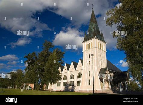 Wooden Church Built Old Norse And Neo Gothic Architectural Style Arvidsjaur Lapland