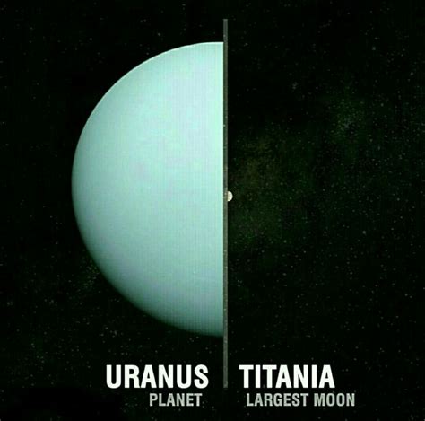 Size Comparison Of Solar System Planet Uranus With Its Largest Moon