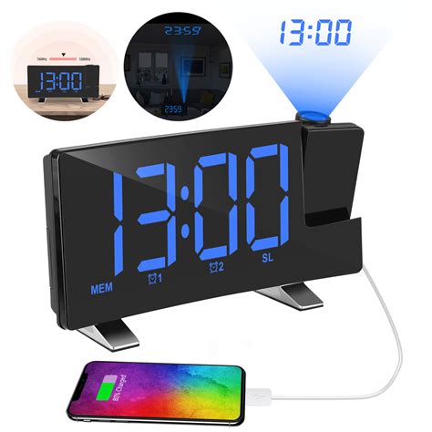 Collection of free html and css clocks: Projection Alarm Clocks for Bedrooms, Large Digital Alarm ...