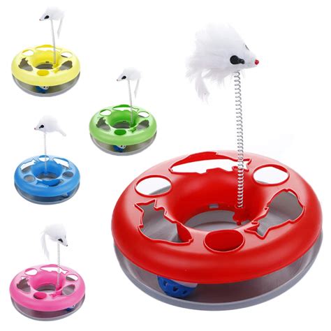Mouse Spring Cat Toy Single Layer Amusement Plate Cats Training