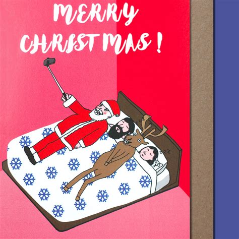 Funny Christmas Card Christmas Cards Naughty Santa Santa Etsy