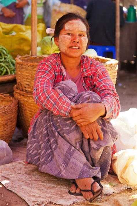 Woman Selling In Bagan Market Myanmar Editorial Photo Image Of