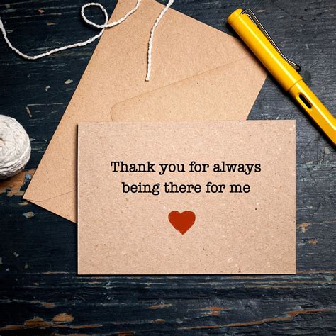 Thank You Card Thank You For Always Being There For Me Etsy