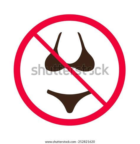 No Entry Swimsuits Sign No Bikini Stock Vector Royalty Free 252821620