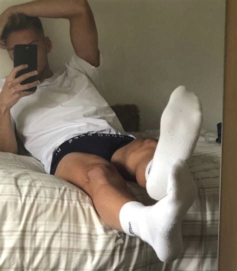 Sock Twink Shows Off His White Adidas Crew Socks In The Mirror Male Feet Blog