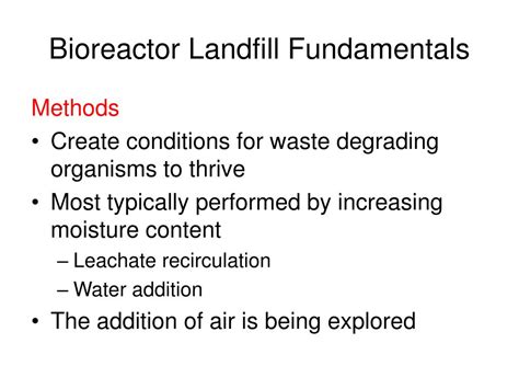 Ppt Operating Landfills As Bioreactors To Decompose And Stabilize
