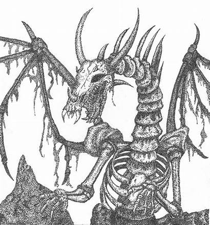 Skeleton Dragon Coloring Pages Drawings Drawing Bone