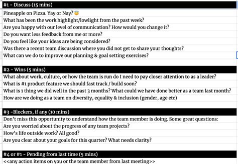 Printable One On One Meeting Template Excel Fillable Form