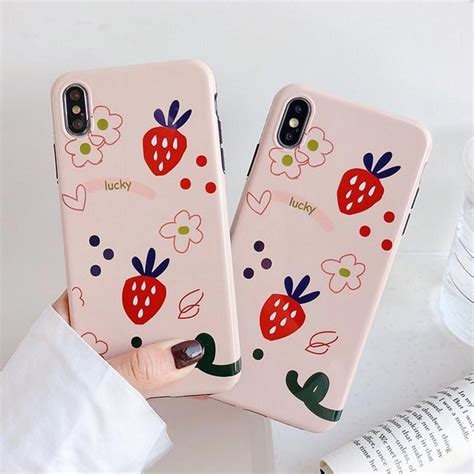 Iphone 11 pro case flowers. Pink Glossy Strawberry and Flower Phone Case Back Cover ...