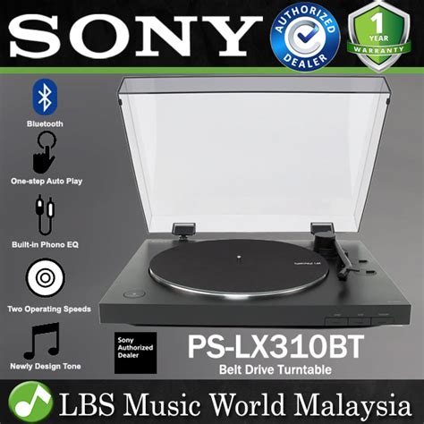 Sony Ps Lx310bt Belt Drive Turntable Black Disc Vinyl Record Player