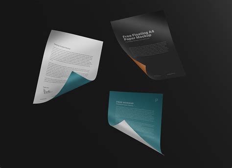 Free Floating A4 Page Curl Mockup Psd Good Mockups