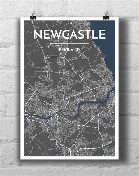 It has a population of 279,100, making it the largest city in the northeast region of england. Newcastle Map Art Print | Map art print, Personalized map ...