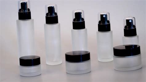 Luxury Frosted Glass Lotion Bottle Pump Cosmetics Bottle Set Cosmetics