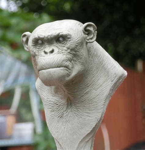 Ape Bust By Boularis On Deviantart Animal Sculptures Gorillas Art