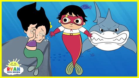 Ryan's world draw my life edition! Ryan Merboy Helps Mermaids Cartoon Animation for Kids ...