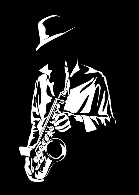 Saxophone Poster By Magic Apes Displate Jazz Art Silhouette Art